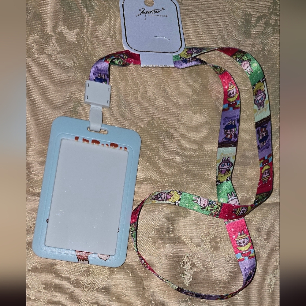 Colorful Labubu  Cartoon Lanyard with ID Holder